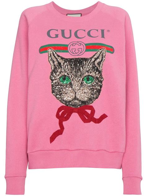 gucci pink cat sweater|gucci piglet sweater.